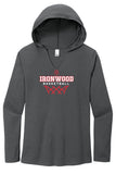 Womens Ironwood Basketball Long Sleeve V-Neck Hoodie Tee
