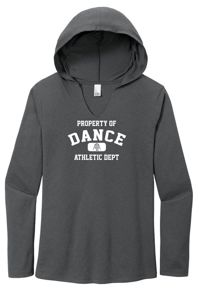 Womens Property of ALA Long Sleeve V-Neck Hoodie Tee